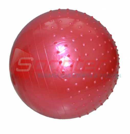 М'яч для фітнесу напівмасажний. 65 см-ОМ Червоний, фото 1