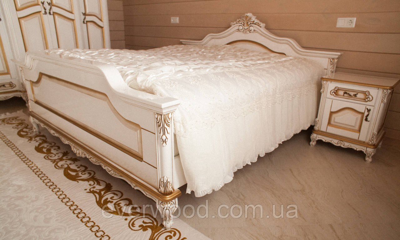 Ліжко з натурального дерева "Наполеон", для сну, в спальню, двомісна. Від фабрики виробника Під замовлення