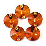 10 мм. Круглі пришивні стрази Red Coffee. Скло., фото 2