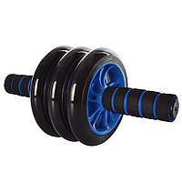 Колесо для мышц пресса Profi 3 колеса (MS 0873B) Синее