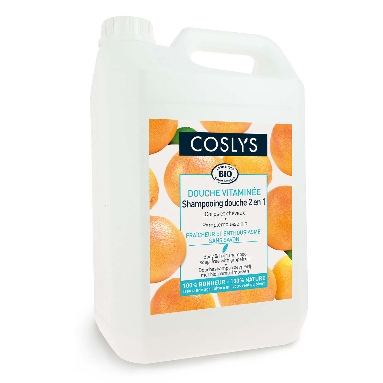 Шампунь для волосся і тіла з ароматом грейпфрута без мила Coslys,5 л