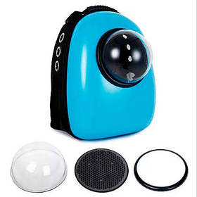 Рюкзак-переноска для собаки AnimAll SpacePet до 7 кг, блакитний