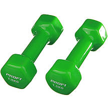 Гантель Profi 1,5 кг. Вініл 1шт. (МЅ 0665 B) Синя - 1шт., фото 4