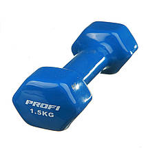 Гантель Profi 1,5 кг. Вініл 1шт. (МЅ 0665 B) Синя - 1шт., фото 3