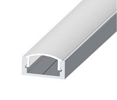 КОМПЛЕКТ!!! Профіль LED BIOM ЛП7 накладний алюміній НЕанодований + розсіювач прозорий, (палиця 2м)