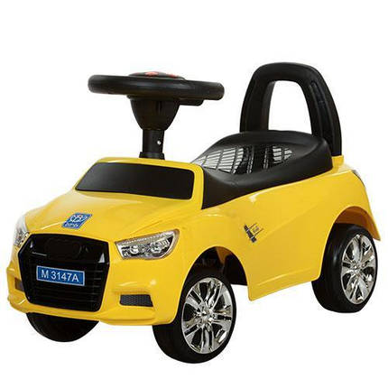 Толокар Audi (Bambi 3147A-6) Жовтий, MP3, світло фар і звуки, фото 2