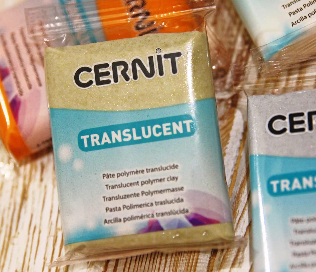 Полимерная глина Cernit Золото с глиттером, 56г, 050. Серия Translucent ...