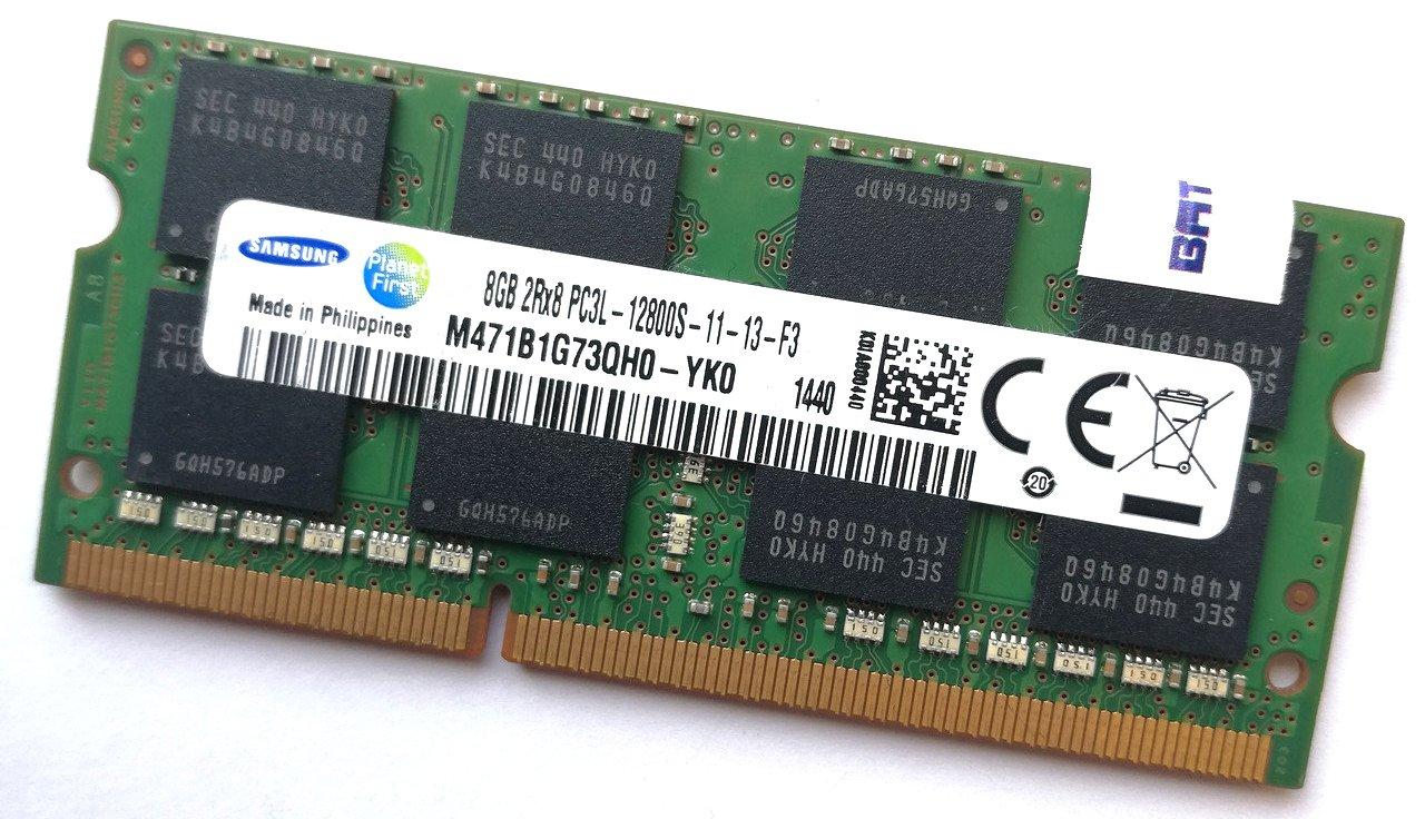 Оперативна пам'ять для ноутбука Samsung SODIMM DDR3L 8Gb 1600MHz 12800S CL11 (M471B1G73QH0-YK0) Б/В