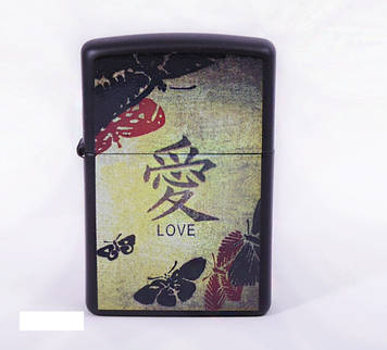 Запальничка Zippo LOVE BLACK MATTE Бензинова