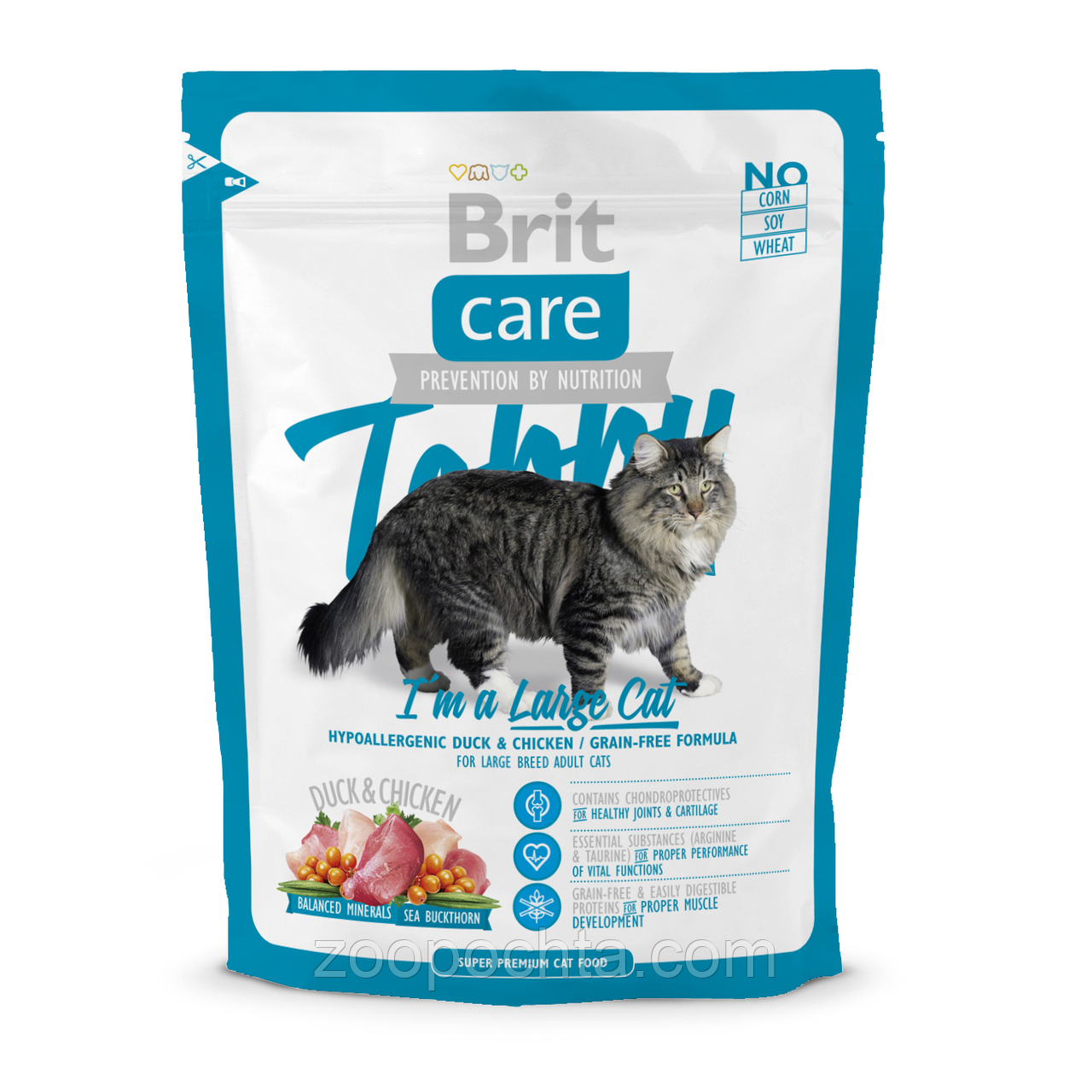 Сухий корм Brit Care TOBBY для котів великих порід, з куркою та качкою 7КГ