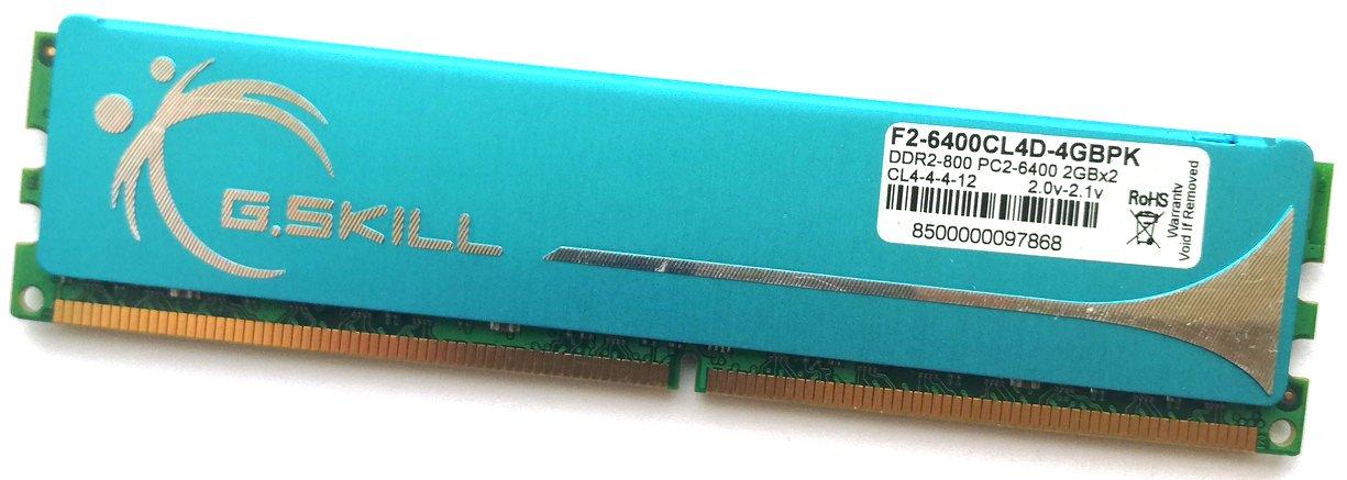 Игровая оперативная память G.Skill DDR2 2Gb 800MHz PC2 6400U CL4 (F2-6400CL4D-4GBPK) Б/У