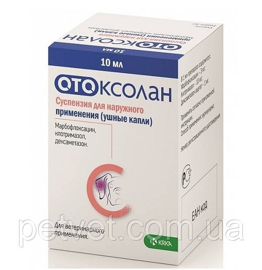 Купить Отоксолан KRKA ушные капли для лечения отита у собак в Днепре ...