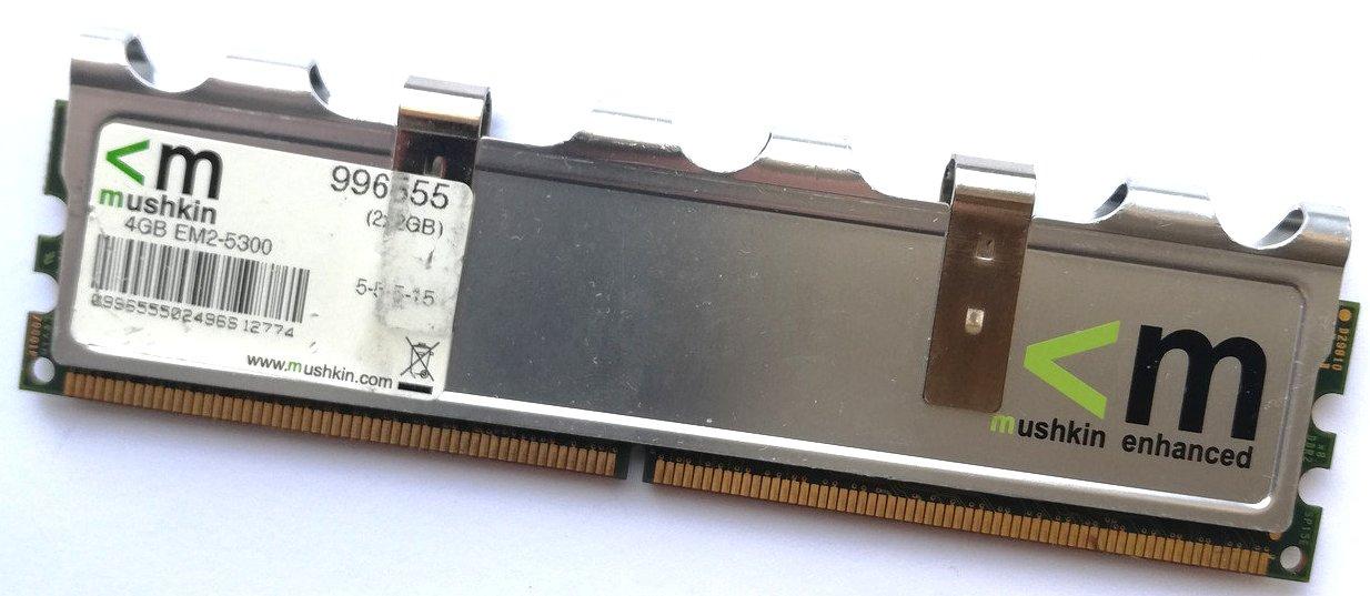 Игровая оперативная память Mushkin DDR2 2Gb 667MHz PC2 5300U CL5 (996555) Б/У