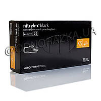 Рукавички нітрилові Nitrylex Black, розмір XS, чорні, 100 шт