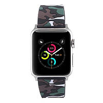 Ремінець для годинника Apple Watch 38 мм 40 мм силіконовий з пряжкою, Camouflage with brown, фото 4