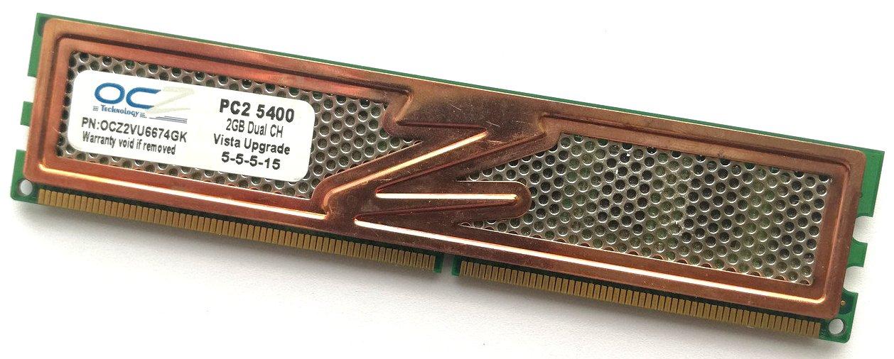 Игровая оперативная память OCZ DDR2 2Gb 667MHz PC2 5400U CL5 (OCZ2VU6674GK) Б/У