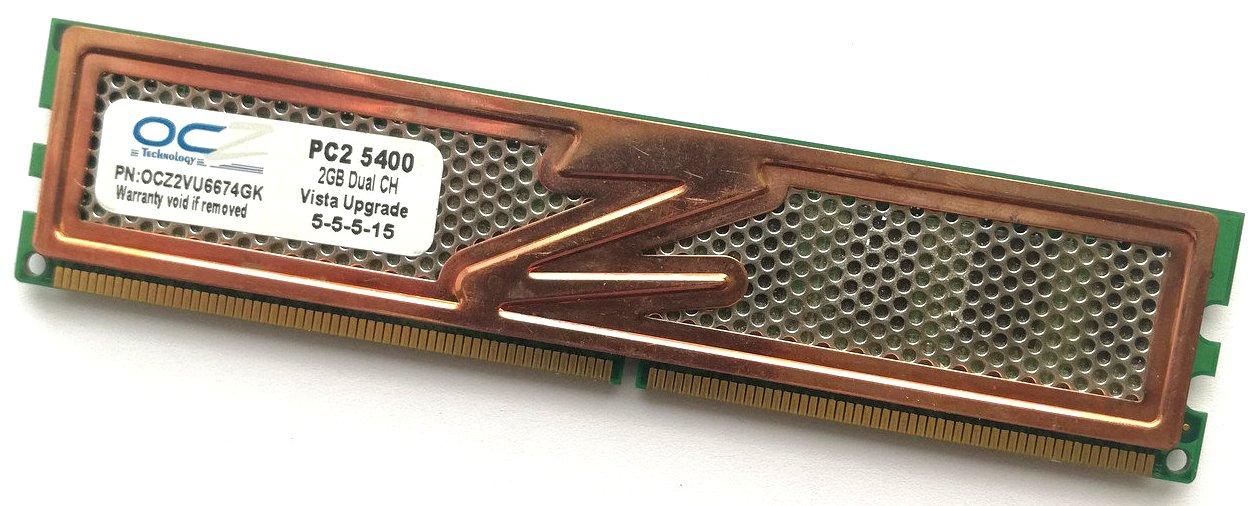 Игровая оперативная память OCZ DDR2 2Gb 667MHz PC2 5400U CL5 (OCZ2VU6674GK) Б/У, фото 1