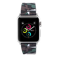 Ремінець для годинника Apple Watch 42 мм 44 мм силіконовий з пряжкою, Camouflage with brown, фото 3