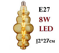Лампа светодиодная декоративная 8W E27 Filament Horoz "ORIGAMI" Amber