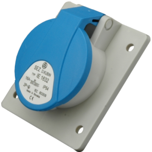 Розетка вбудована IE 1632, IP44 (16A, 230V, 2P+PE) SEZ, фото 1