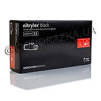 Перчатки нитриловые Nitrylex Black, размер L, черные, 100 шт