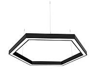 Линейный шестиугольник светодиодный светильник X-LED 120W черный (6 х 430 мм)