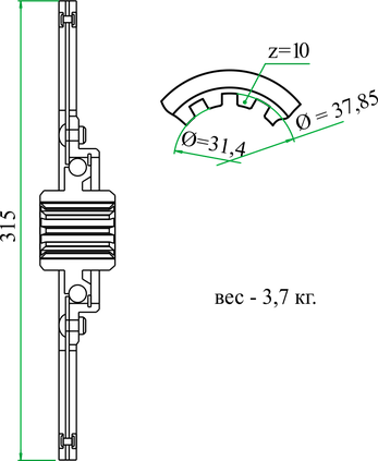 Диск зчеплення ЮМЗ-6 (на кульках) 45-1604040 А4, фото 4