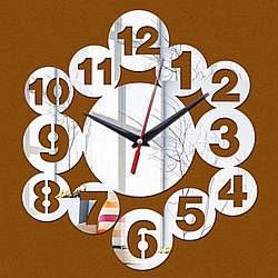 Настінний 3D годинник з дзеркальним ефектом "Bubble" - 3Д годинник наклейка, незвичайний годинник стікери 50х50 см