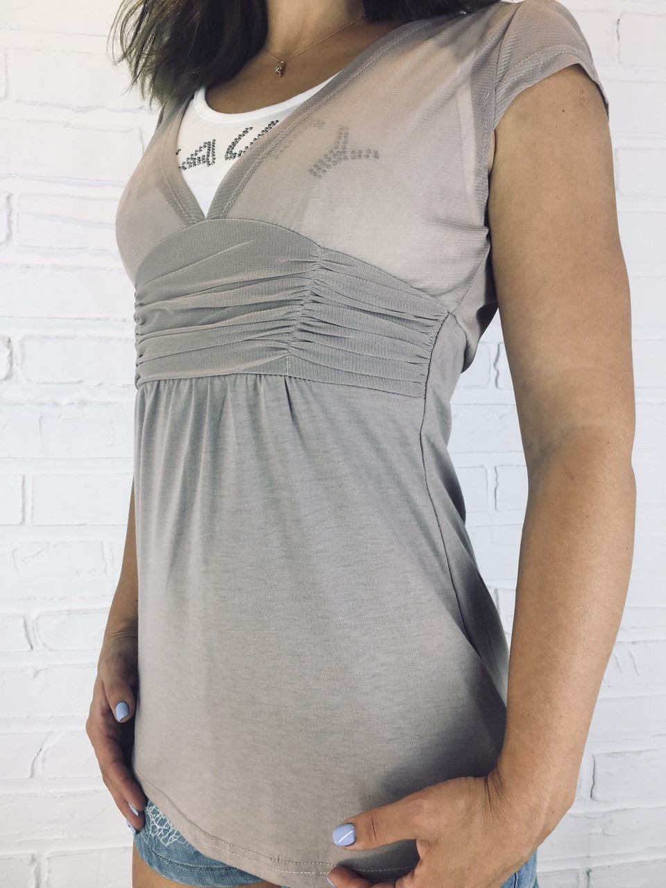 Футболка жіноча 7723 бежева