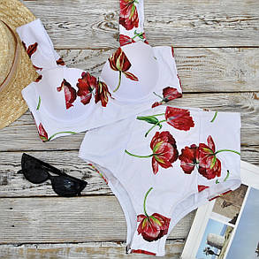 Жіночий роздільний купальникбандо з високою талією