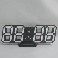 Електронний настільний LED-годинник з будильником і термометром Caixing CX-2218 чорний (синя підсвітка)