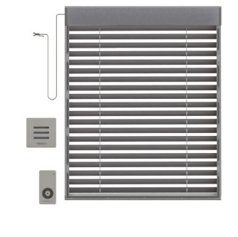 Жалюзі внутрішні (міжскляний) алюмінієві горизонтальні з електроприводом, 16 мм