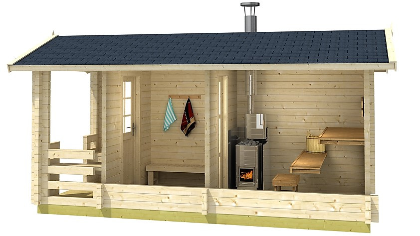 Дерев'яна лазня з профільованого бруса 2.3х5