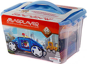 Магнитный конструктор MagPlayer MPT-64, детский, 64 элемента