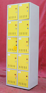 Камера зберігання для магазину на 10 комірок, 190х60х50 см., Сіра, Б/у