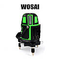 WOSAI 5 ліній 6 точок ✅ ЗЕЛЕНИЙ ЛУЧ ➜ до 50 м ✅ лазерний рівень нівелір WS-X5 ➕ ПОВНА КОМПЛЕКТАЦІЯ, фото 5