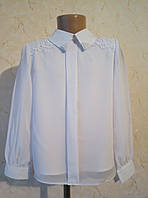 Школьная блузка белого цвета для девочки