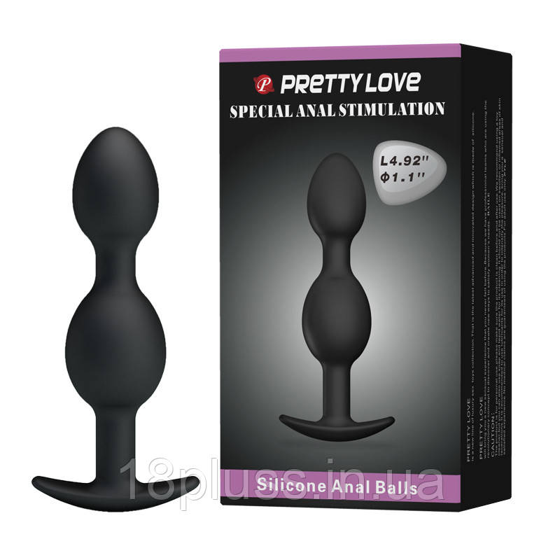 Анальна пробка Pretty Love silicone Anal balls Black, фото 1
