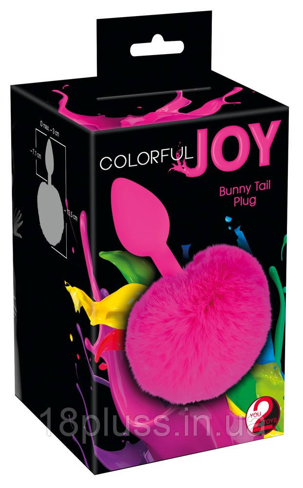 Анальний пробка Colorful Joy Bunny Tail Plug, фото 1