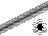 Трос сталевий оцинкований DIN 3060 8 mm (6x19+1FC) (бухта 100 м)