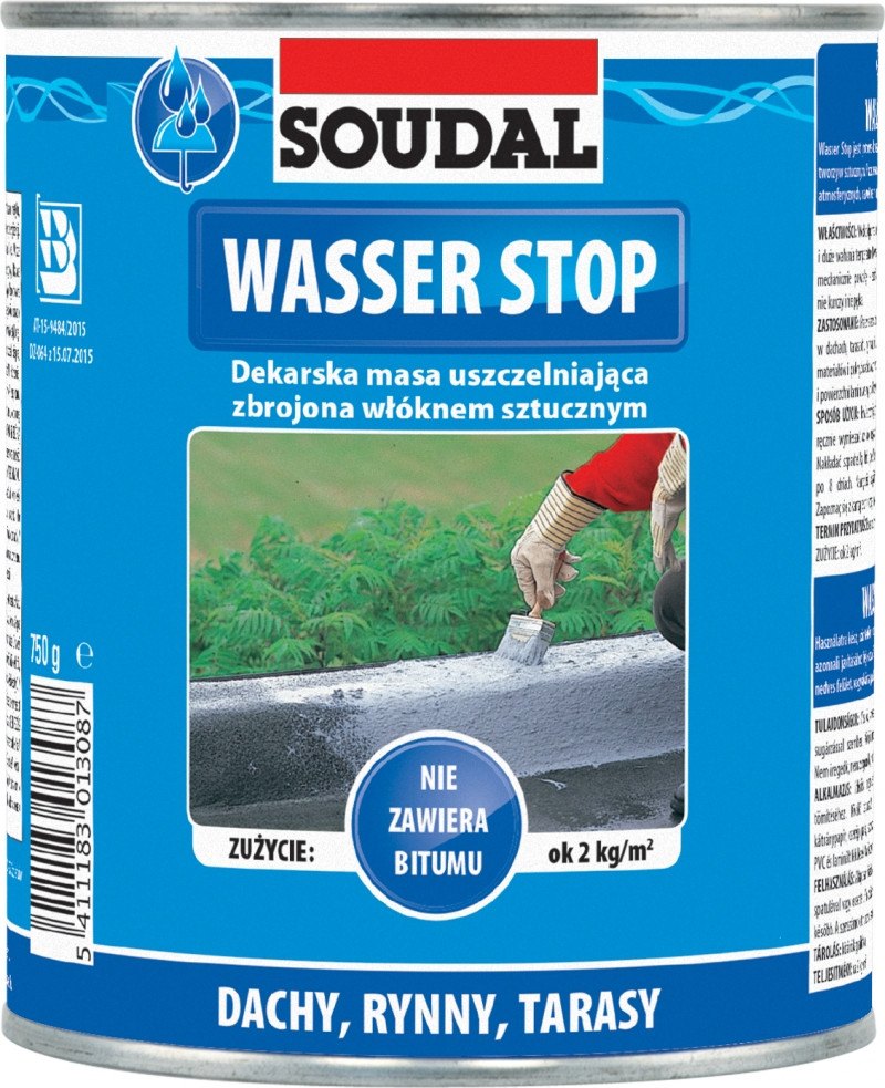 Мастика для покрівлі Wasser Stopp SOUDAL 750мл