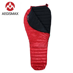 Пуховий спальний мішок Aegismax NANO +10°C +5°C  Regular 180 см Red