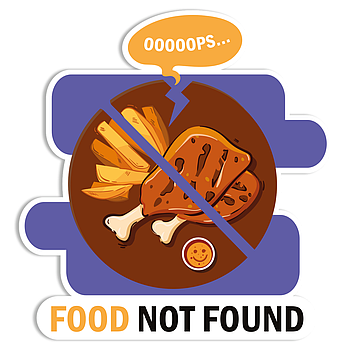 Наклейка на холодильник Food not found коричневий