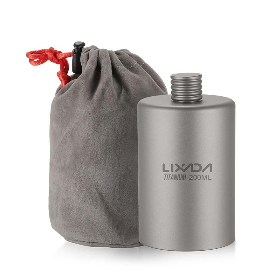 Фляга титанова для алкогольних міцних напоїв Lixada titanium 200 мл Фляга з титану для алкоголю в чохлі