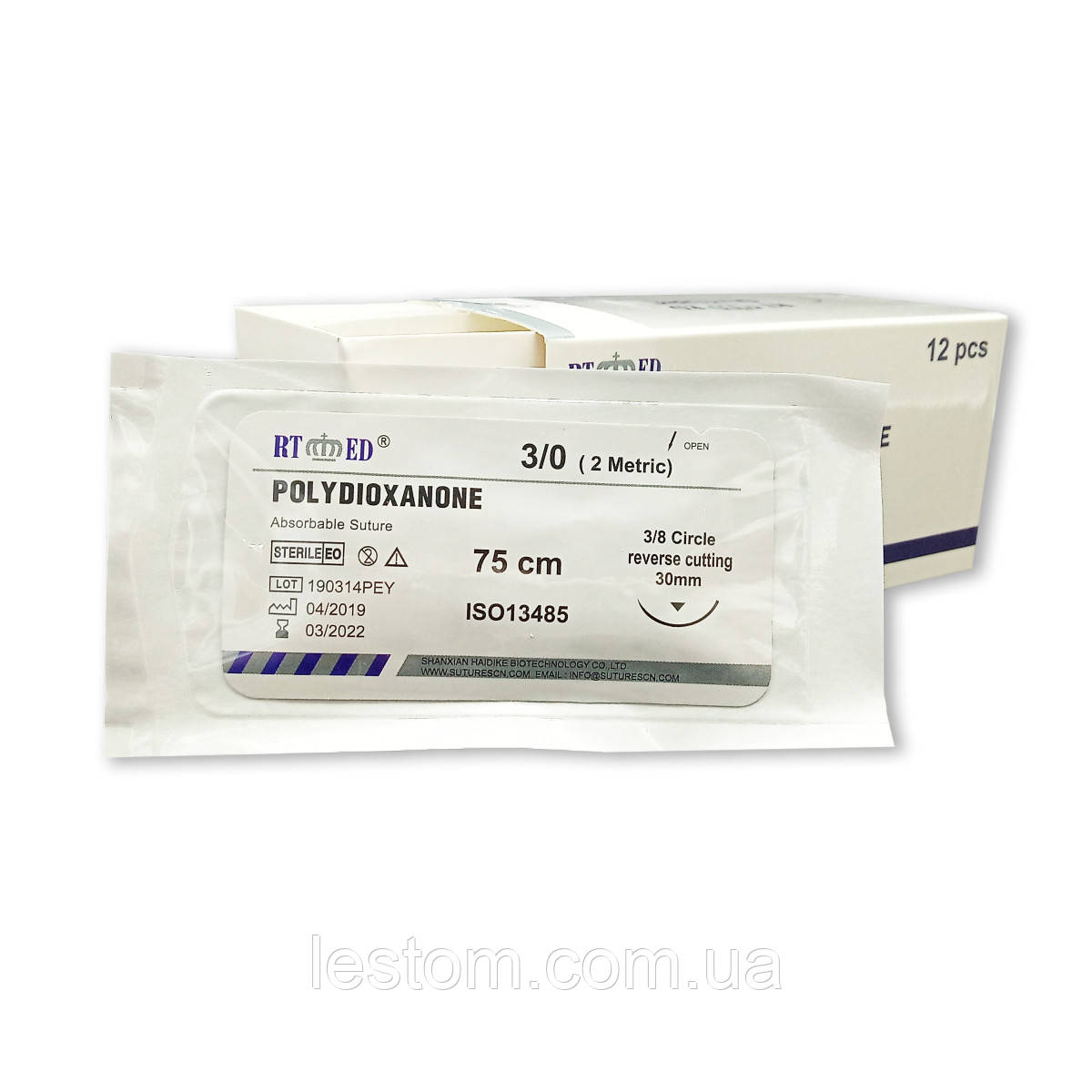 ПДО USP 3/0 (EP 2) з звор. ріж. голкою 30мм 3/8 кола