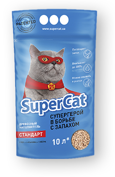 Наповнювач для котів стандарт, Super Cat, 10 л, 3 кг, фото 1