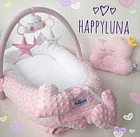 Кокон-гнездышко для новорожденных Happy Luna Розовая мечта