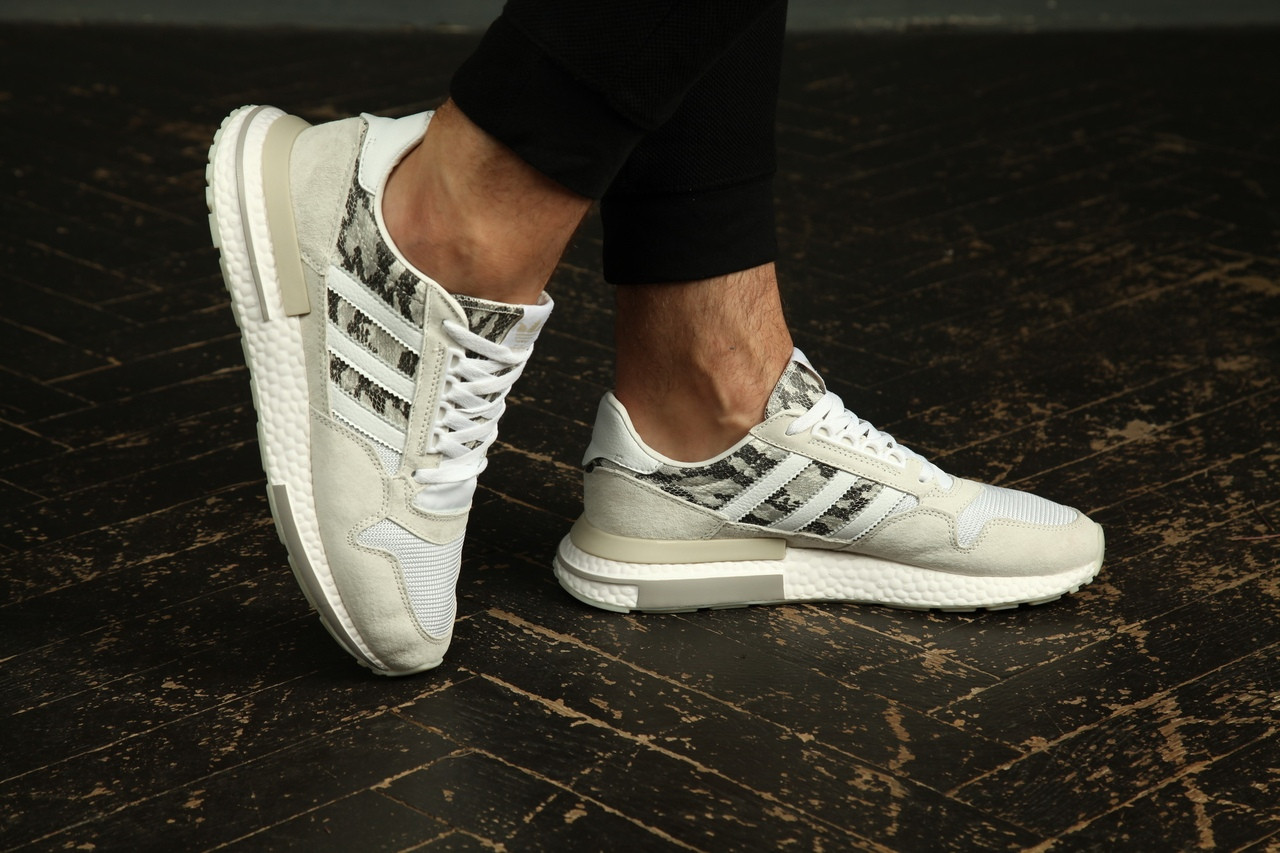 Чоловічі кросівки Adidas ZX 500 RM Beige Camo Взуття Адідас ЗХ 500 світлі бежеві