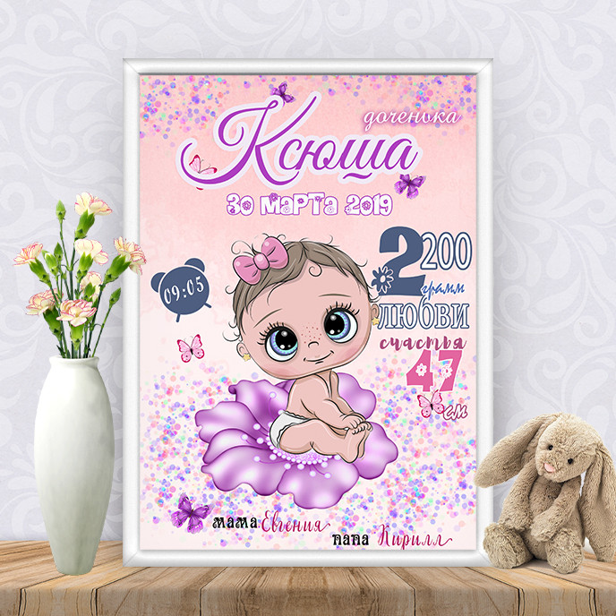 Метрика "Дівчинка на квіточці"