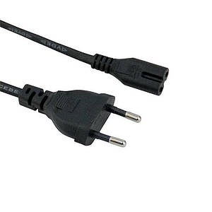 Кабель живлення AC для ноутбука 2pin "вісімка" 1.5 м чорний новий